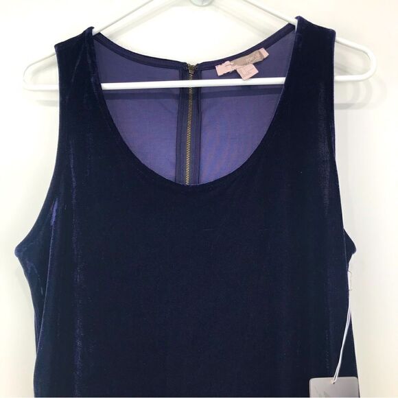 NEW Forever 21 Navy Sleeveless Velvety Sheath Dress - Picture 7 of 14